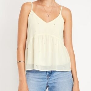 EMBELLISHED CAMI PEPLUM TOP (NWT)